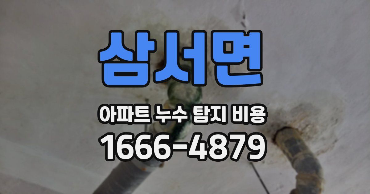 삼서면 아파트 누수 탐지 비용