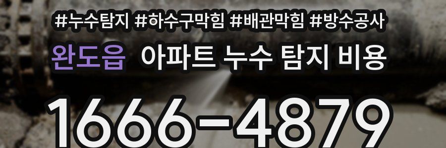완도읍 아파트 누수 탐지 비용