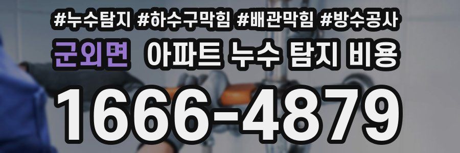 군외면 아파트 누수 탐지 비용