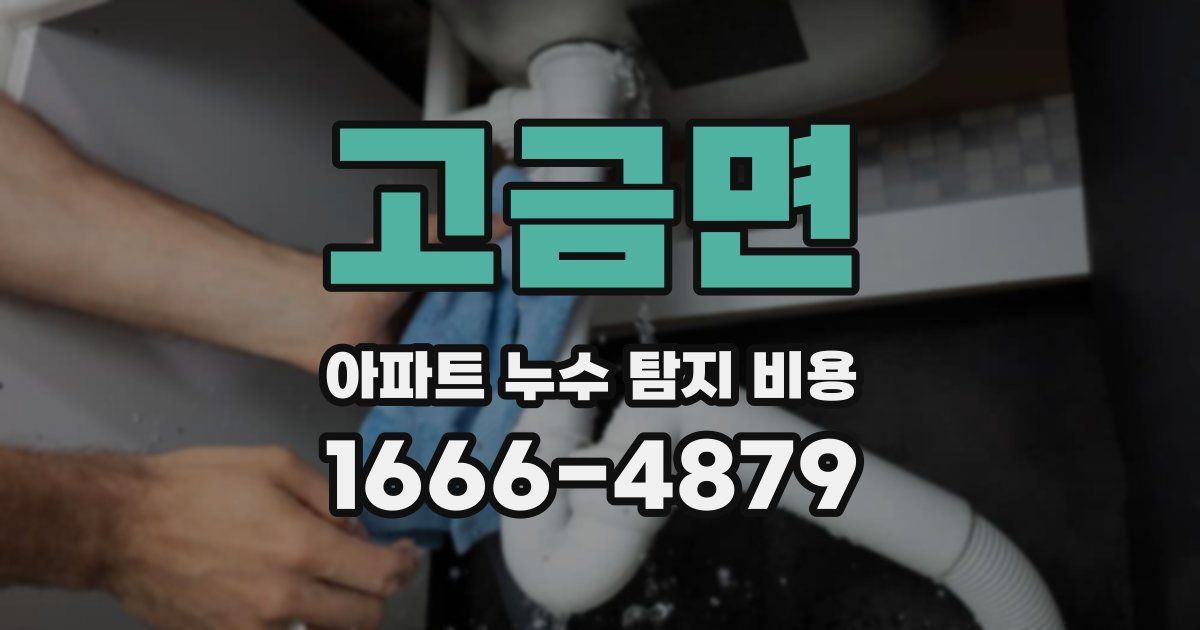 고금면 아파트 누수 탐지 비용