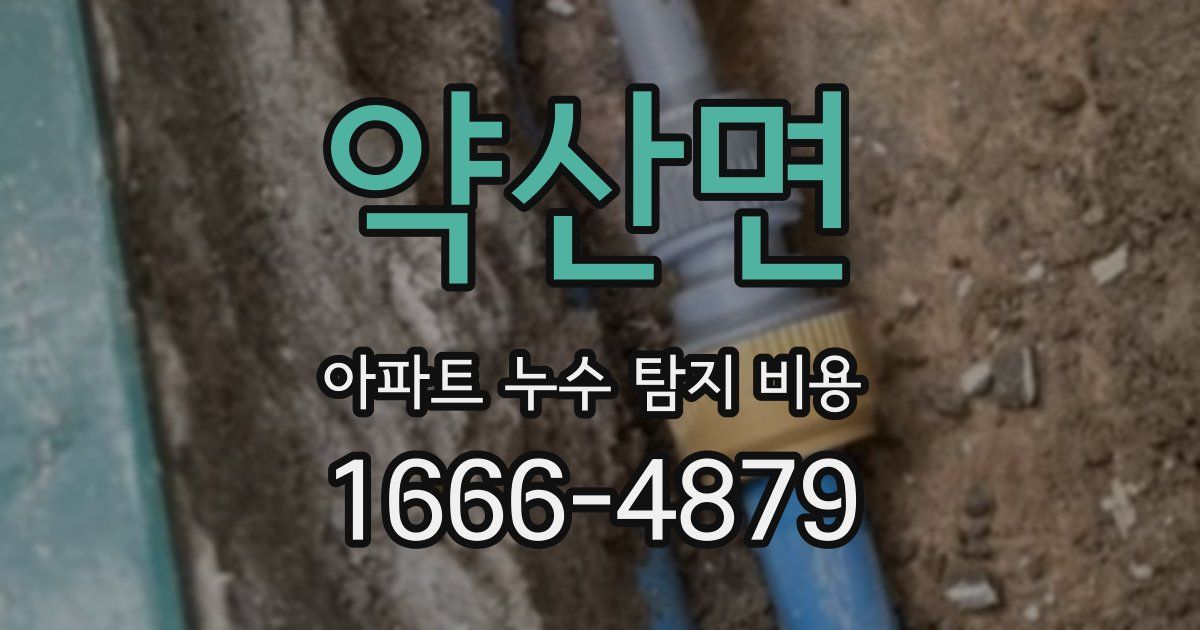 약산면 아파트 누수 탐지 비용
