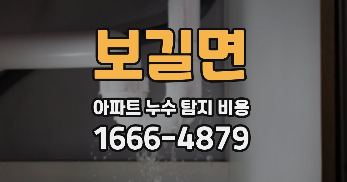 보길면 아파트 누수 탐지 비용