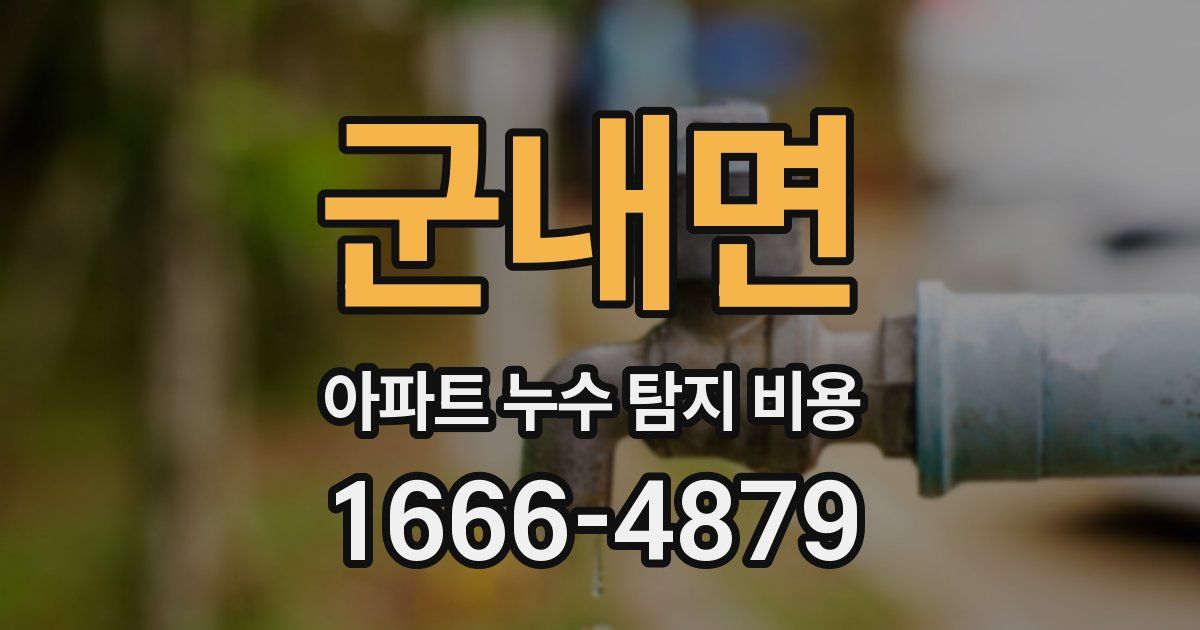 군내면 아파트 누수 탐지 비용