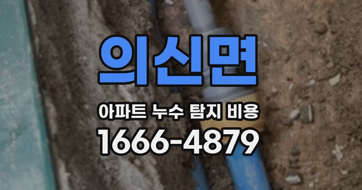 의신면 아파트 누수 탐지 비용