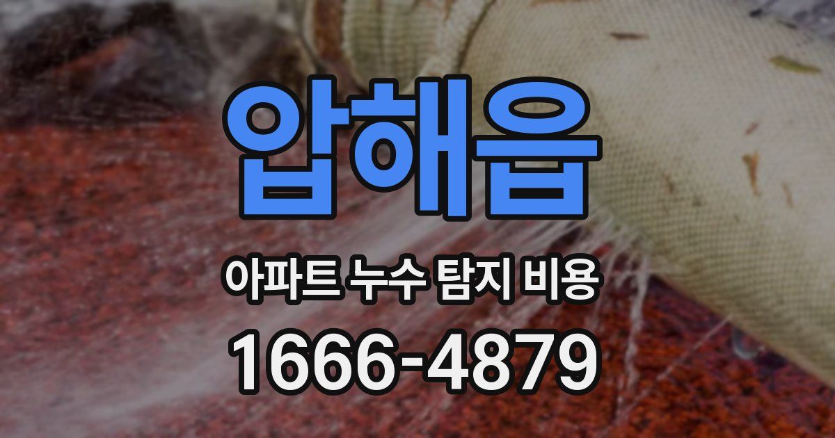 압해읍 아파트 누수 탐지 비용
