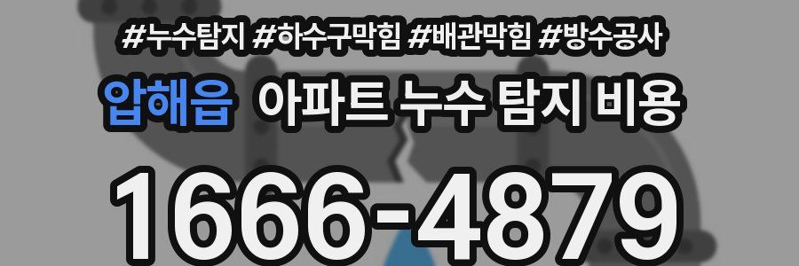 압해읍 아파트 누수 탐지 비용