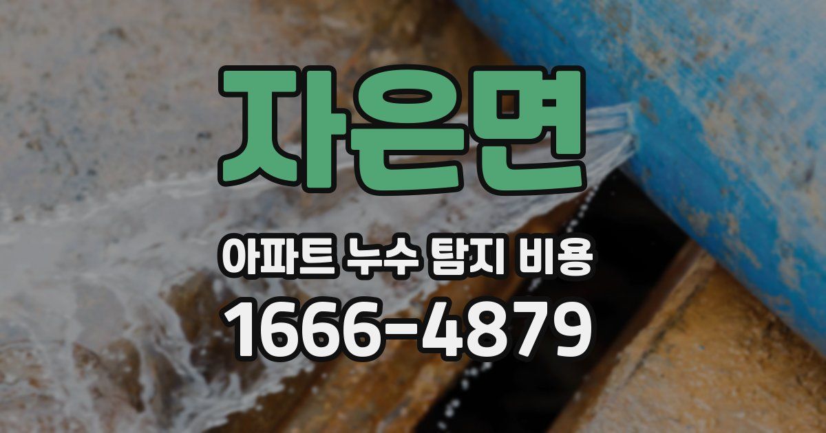 자은면 아파트 누수 탐지 비용
