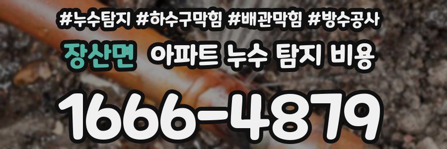 장산면 아파트 누수 탐지 비용