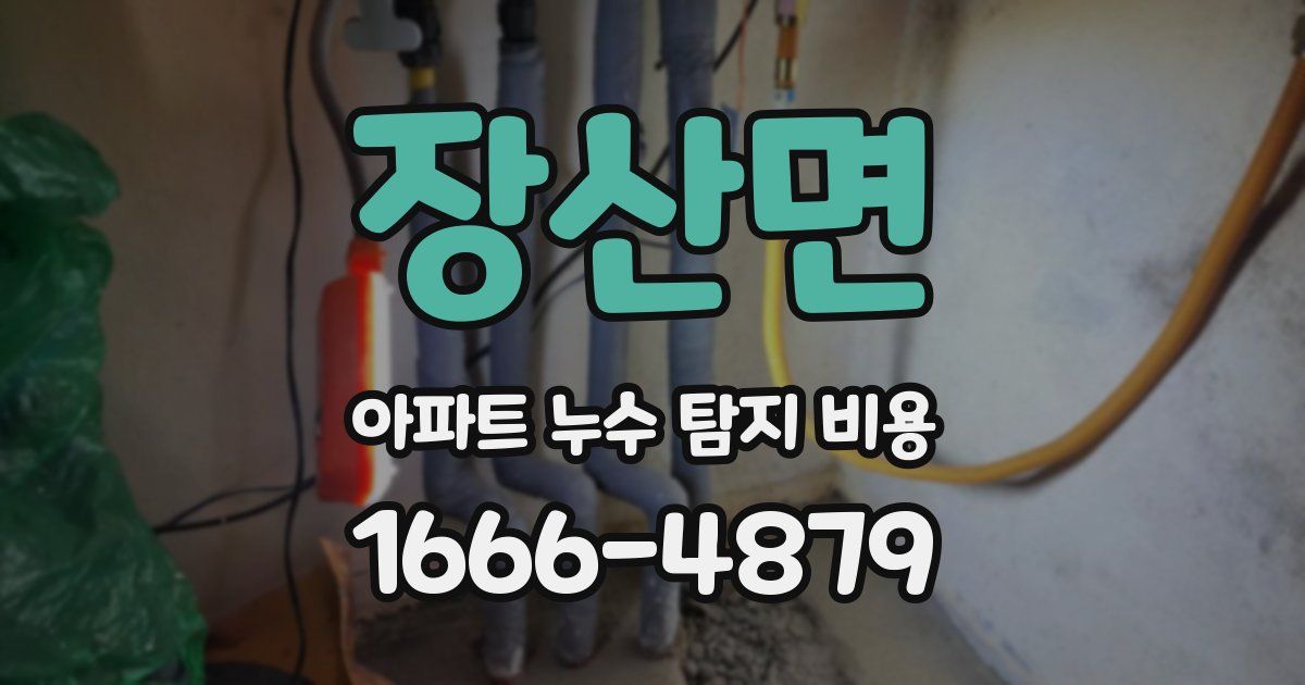 장산면 아파트 누수 탐지 비용