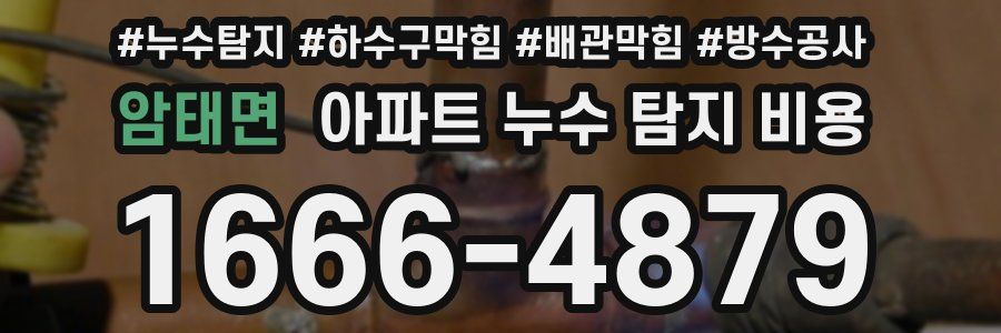 암태면 아파트 누수 탐지 비용
