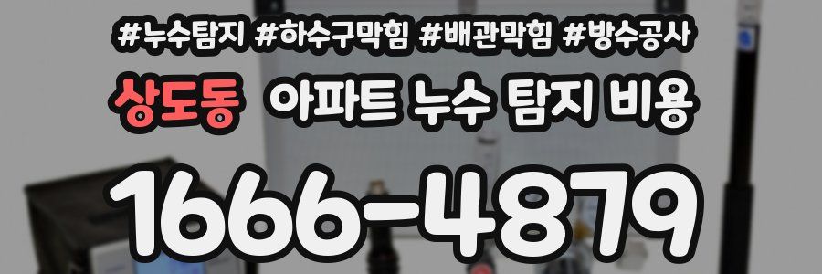 상도동 아파트 누수 탐지 비용