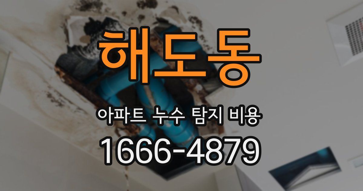 해도동 아파트 누수 탐지 비용
