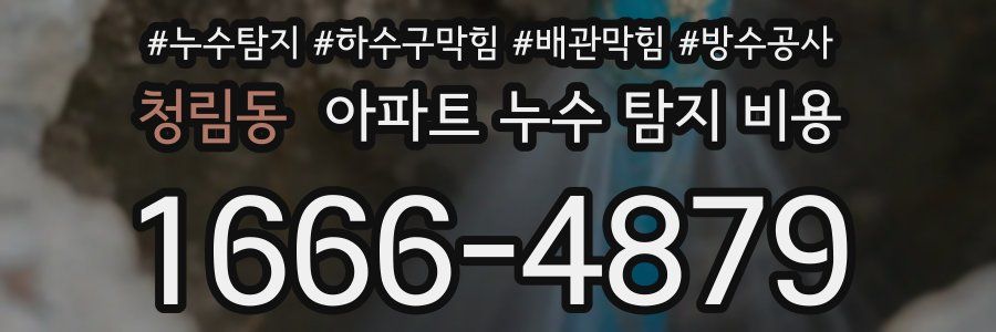 청림동 아파트 누수 탐지 비용