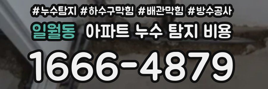 일월동 아파트 누수 탐지 비용