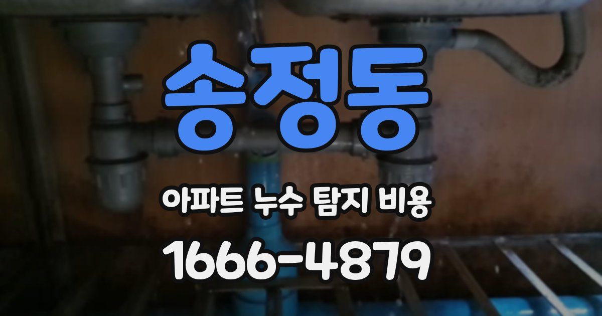 송정동 아파트 누수 탐지 비용