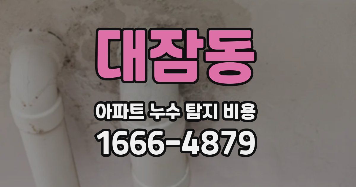 대잠동 아파트 누수 탐지 비용