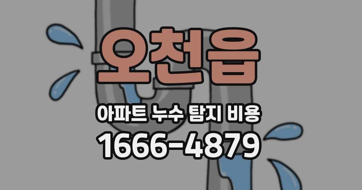 오천읍 아파트 누수 탐지 비용