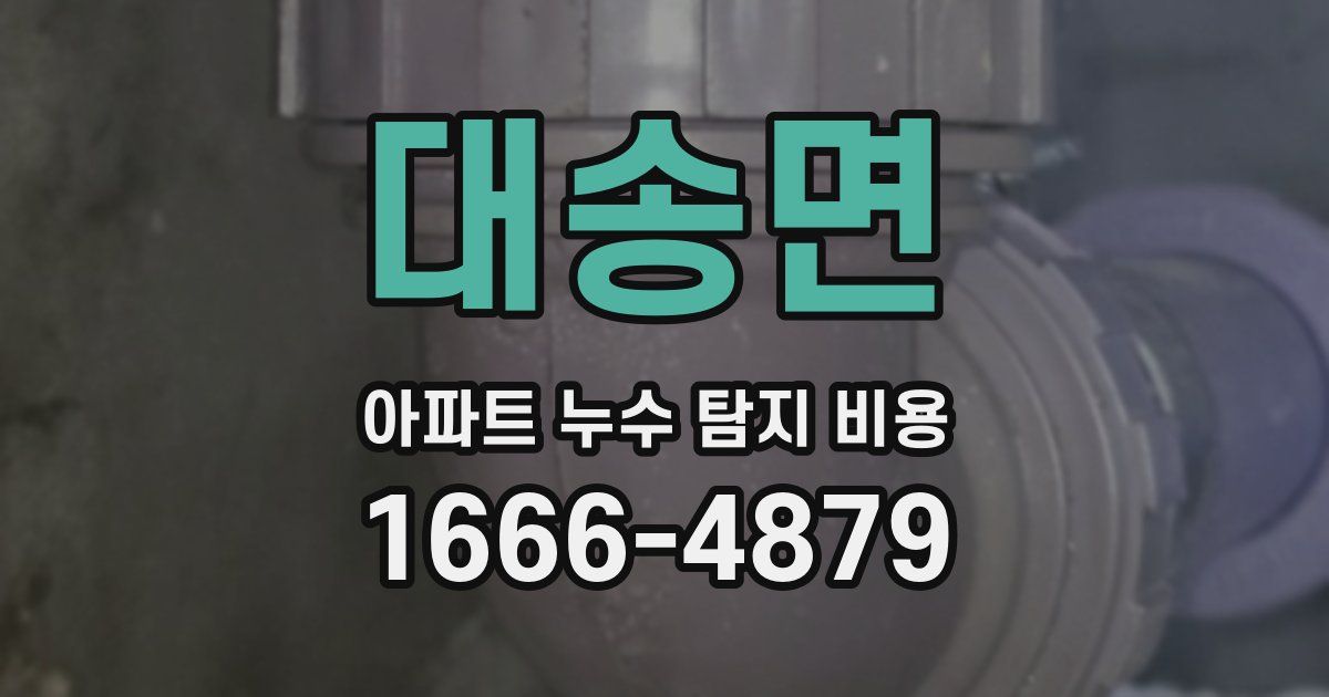 대송면 아파트 누수 탐지 비용