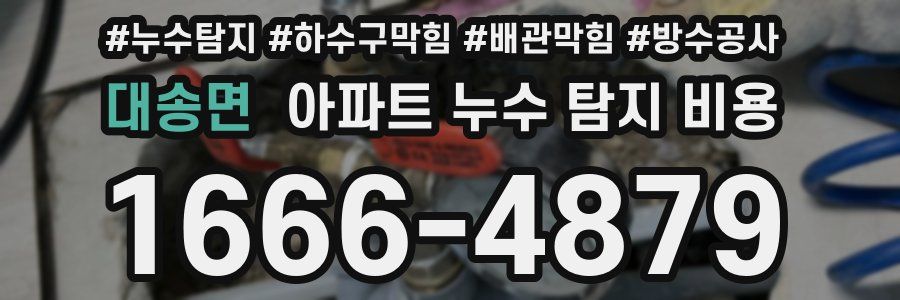대송면 아파트 누수 탐지 비용