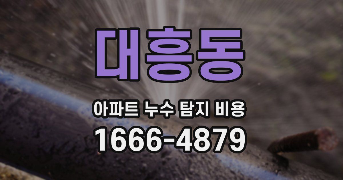 대흥동 아파트 누수 탐지 비용