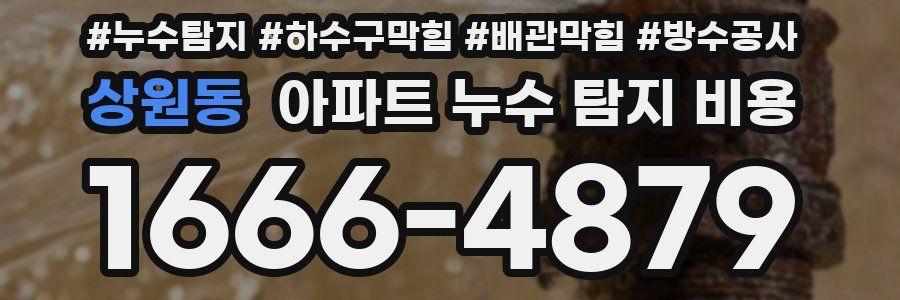 상원동 아파트 누수 탐지 비용