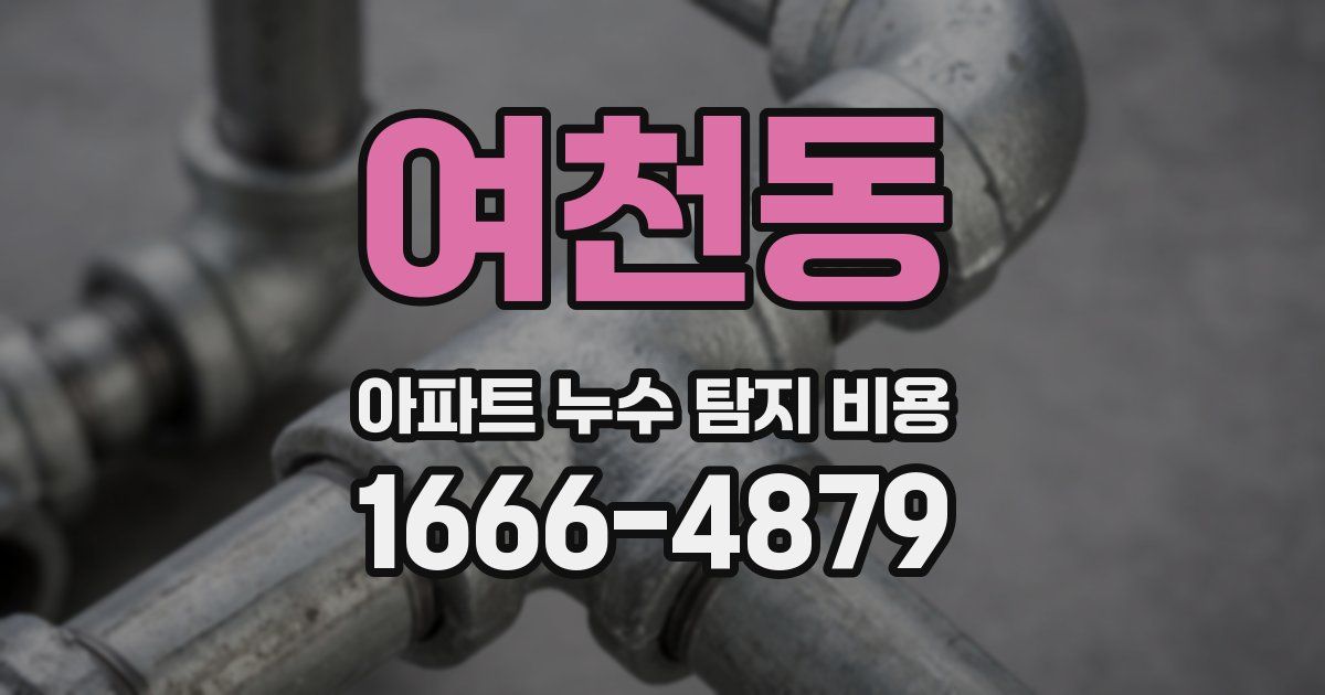여천동 아파트 누수 탐지 비용