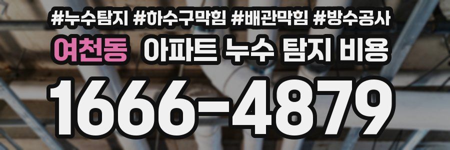 여천동 아파트 누수 탐지 비용