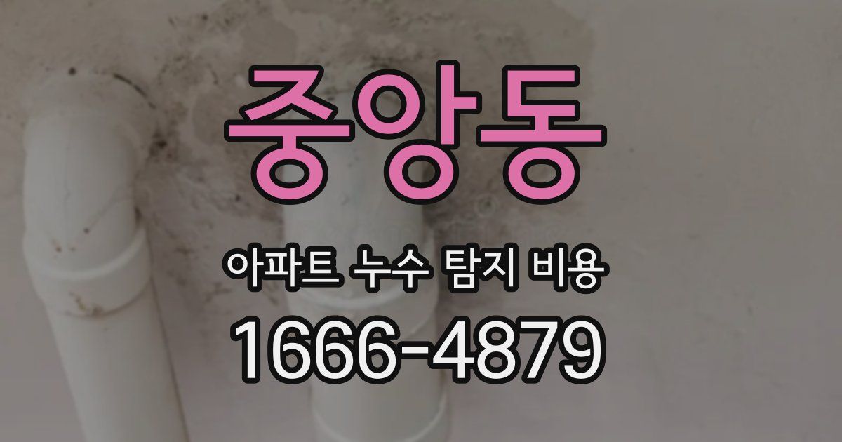 중앙동 아파트 누수 탐지 비용
