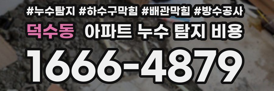 덕수동 아파트 누수 탐지 비용