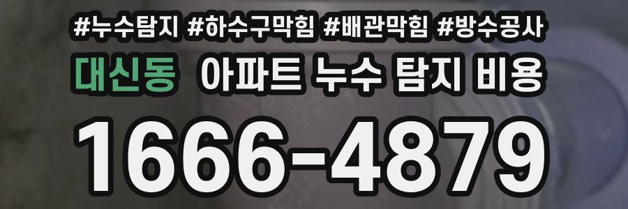 대신동 아파트 누수 탐지 비용
