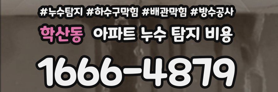 학산동 아파트 누수 탐지 비용