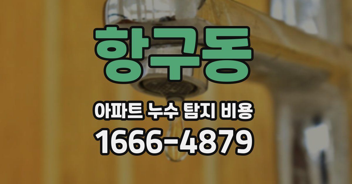 항구동 아파트 누수 탐지 비용