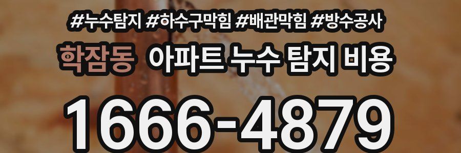 학잠동 아파트 누수 탐지 비용