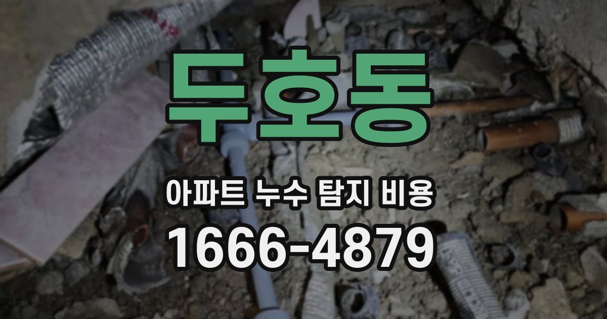 두호동 아파트 누수 탐지 비용