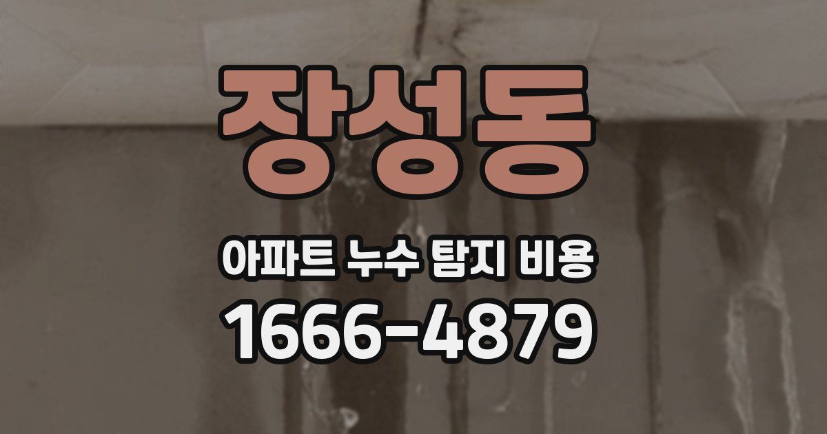 장성동 아파트 누수 탐지 비용