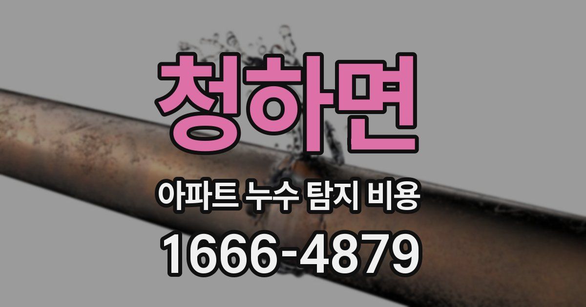 청하면 아파트 누수 탐지 비용