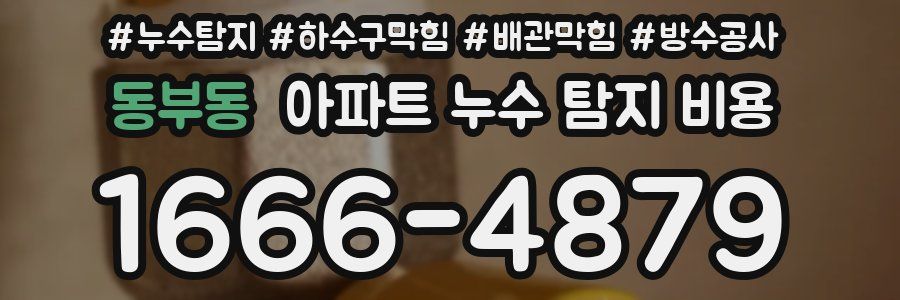동부동 아파트 누수 탐지 비용