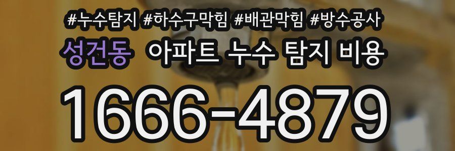 성건동 아파트 누수 탐지 비용