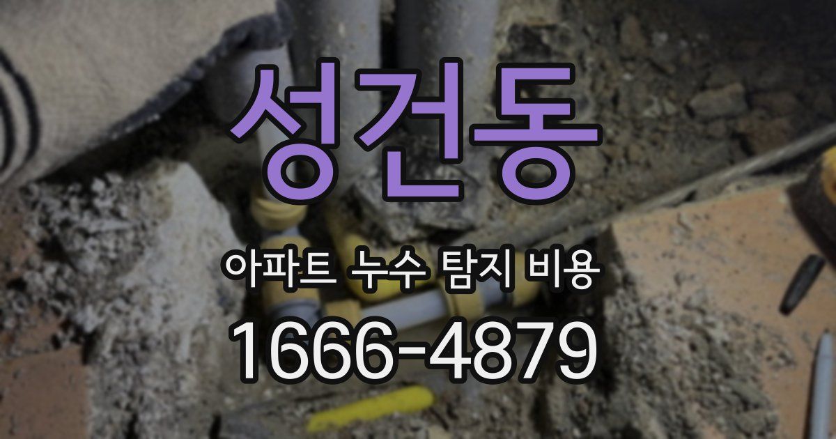 성건동 아파트 누수 탐지 비용