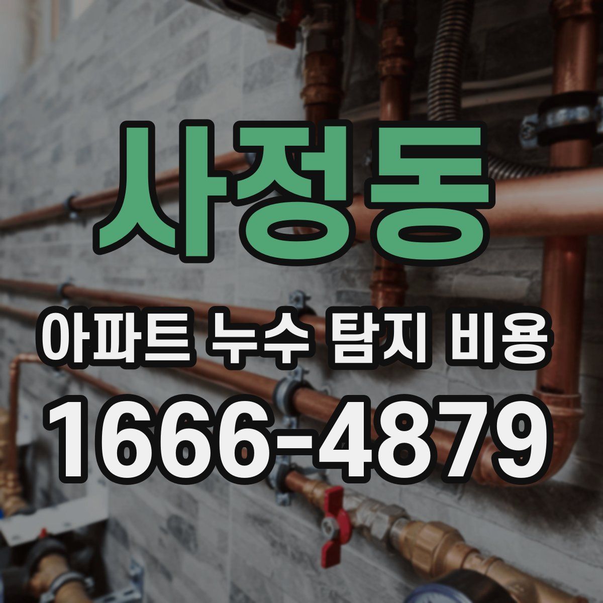 사정동 아파트 누수 탐지 비용