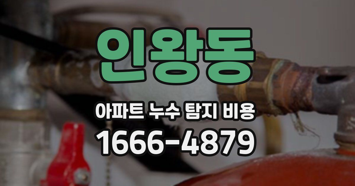 인왕동 아파트 누수 탐지 비용