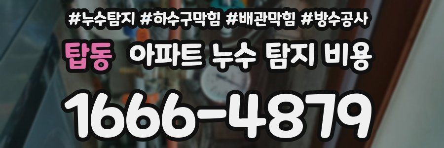 탑동 아파트 누수 탐지 비용