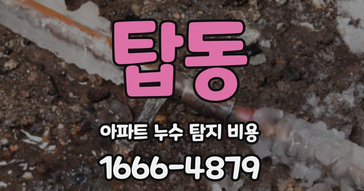 탑동 아파트 누수 탐지 비용