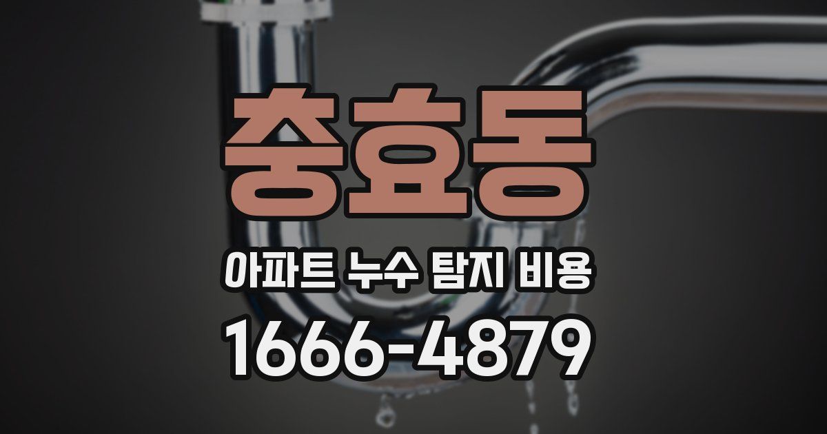 충효동 아파트 누수 탐지 비용