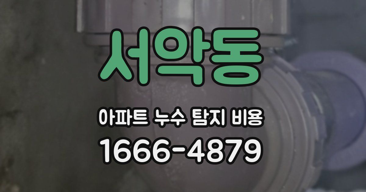 서악동 아파트 누수 탐지 비용