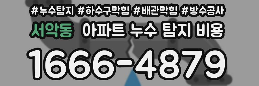 서악동 아파트 누수 탐지 비용