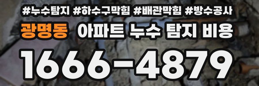 광명동 아파트 누수 탐지 비용