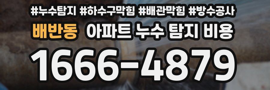 배반동 아파트 누수 탐지 비용