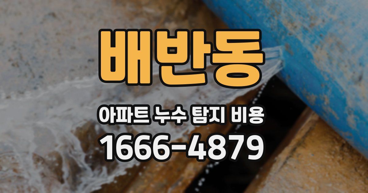 배반동 아파트 누수 탐지 비용
