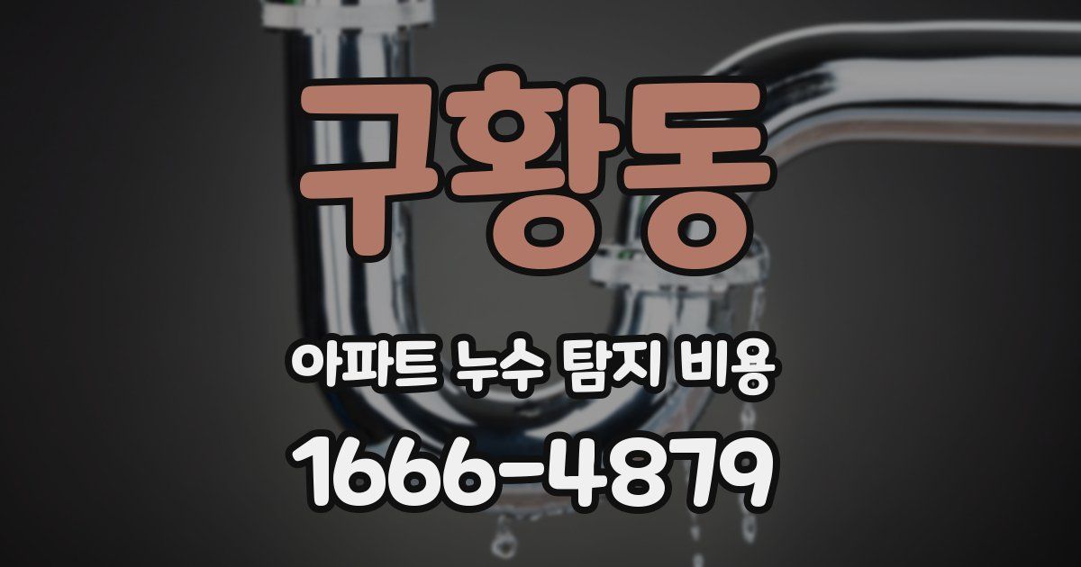 구황동 아파트 누수 탐지 비용
